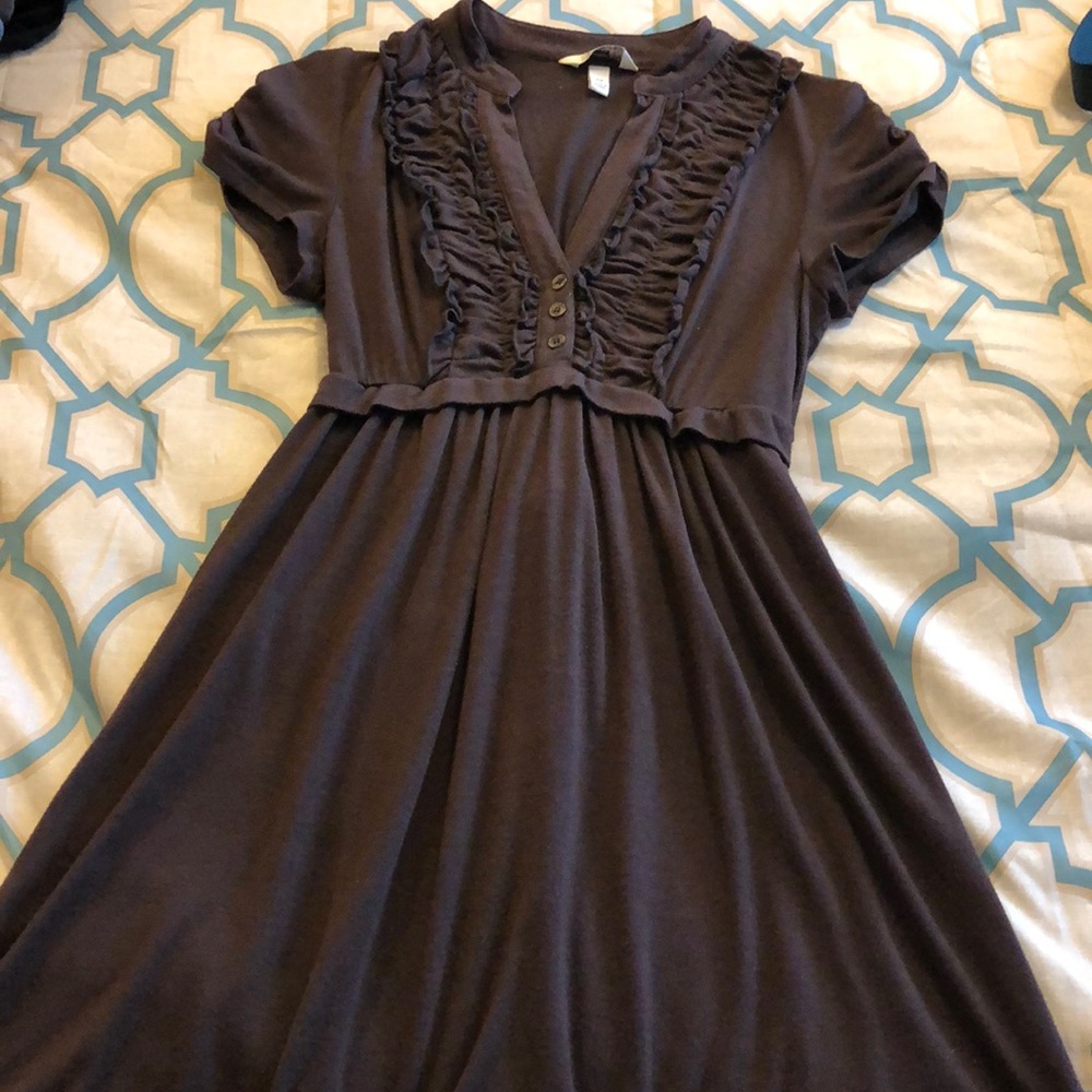 Brown Ruffle Dress